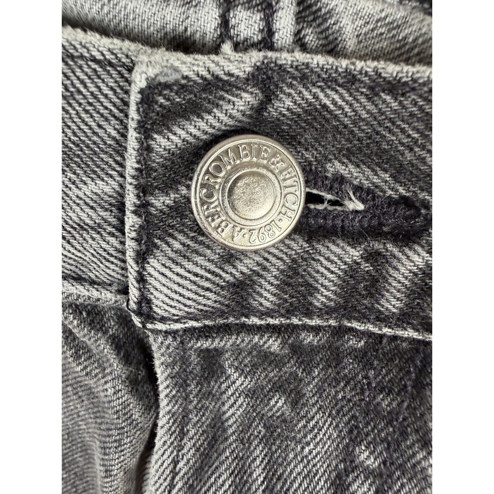 Abercrombie Fitch Jeans Mens 29x30 Black Denim Double Knee Baggy Carpenter Skate - Picture 6 of 12
